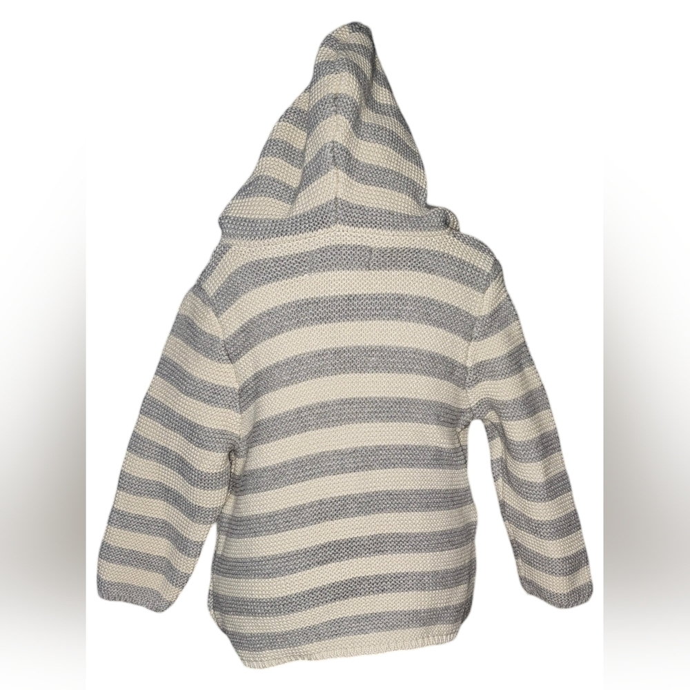 babyGap Disney Mickey Mouse Cardigan Hoodie Gray Striped Sz 18-24M - Picture 3 of 8